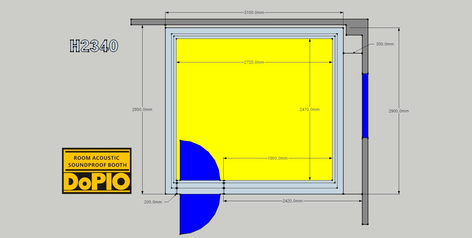 도피오 방음 부스 도면
