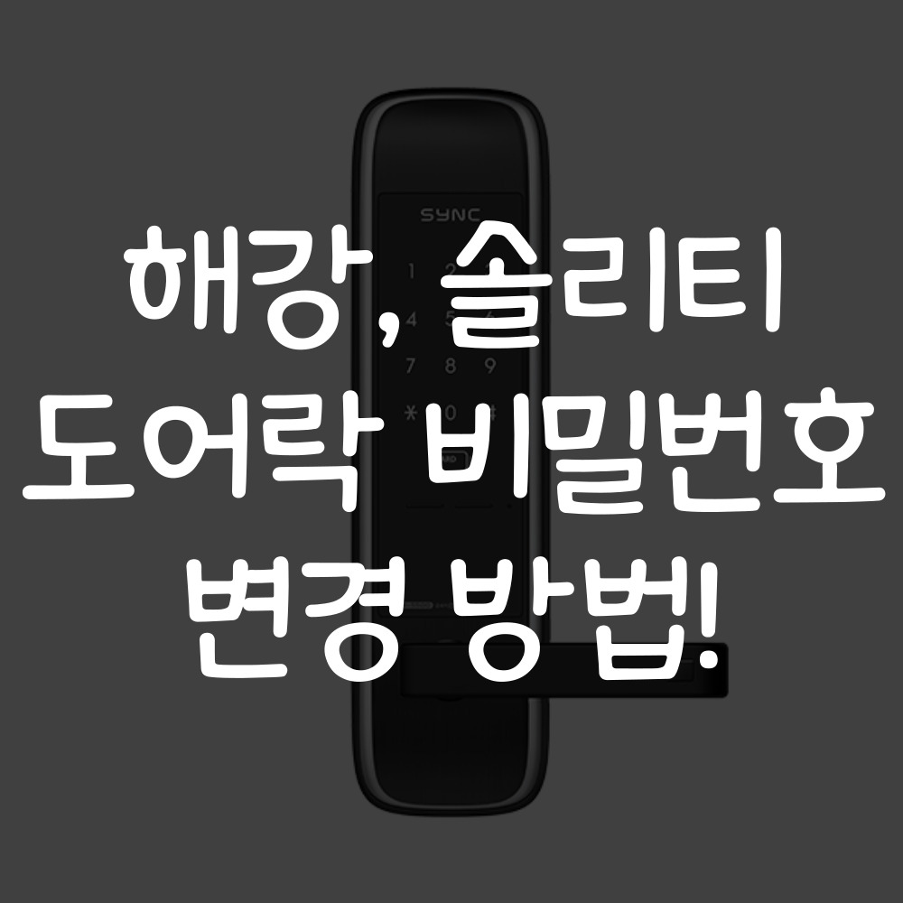 솔리티 도어락 비밀번호 변경