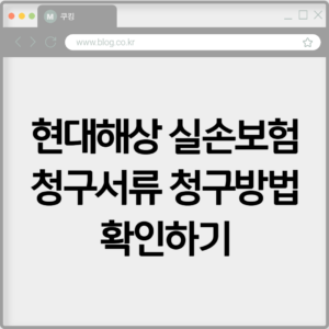현대해상 실손보험 청구서류 청구방법 확인하기 1 현대해상 실손보험 청구서류 청구방법 확인하기