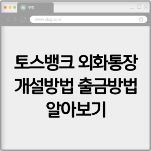 토스뱅크 외화통장 개설방법 출금방법 알아보기 4 토스뱅크 외화통장 개설방법 출금방법 알아보기