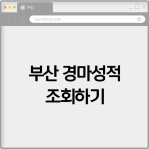 부산 경마성적 조회하기 https://race.kra.co.kr 5 부산 경마성적 조회하기 https://race.kra.co.kr